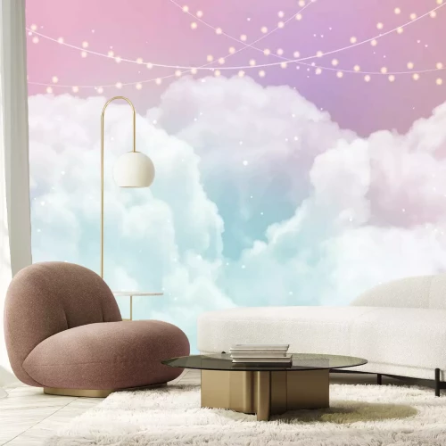 Fotobehang Regenboogwolken en lichten