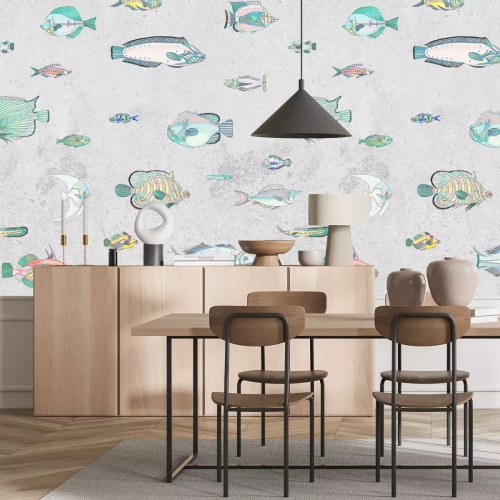 Fotobehang Grijze vis achtergrond