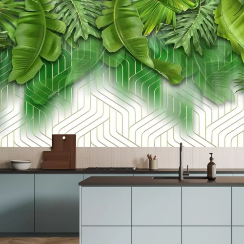 Fotobehang Groene tropische vegetatie