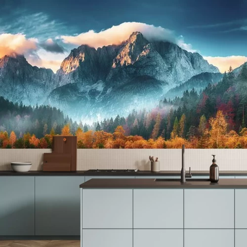 Fotobehang De bergtop van de Triglav bij zonsopgang