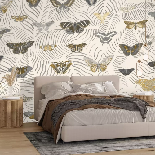 Fotobehang Vlinders in boho stijl