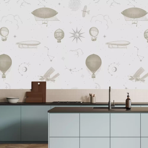 Fotobehang Vintage vliegende voertuigen