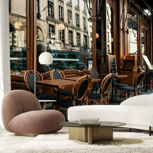 Fotobehang Tafels in een Parijs café