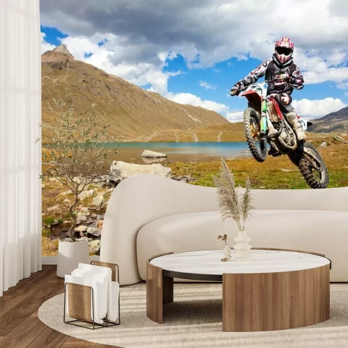 Fotobehang Motorcross in Alta Montagna