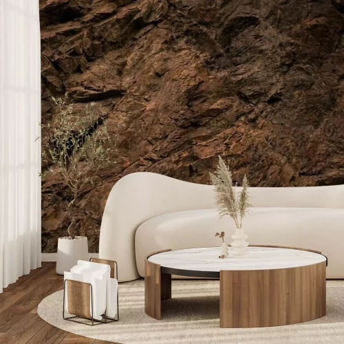 Fotobehang Bruine stenen textuur