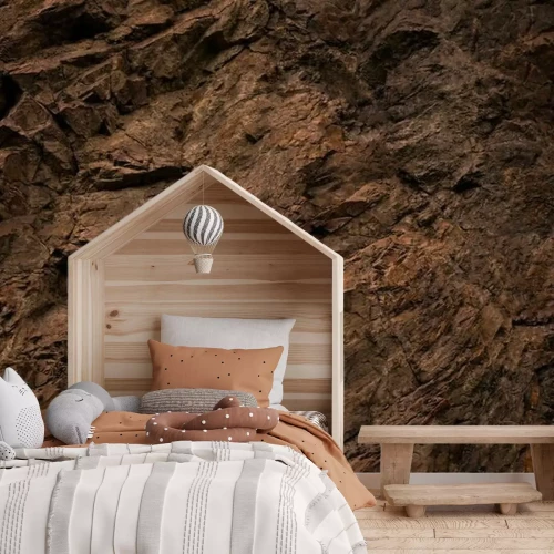 Fotobehang Bruine stenen textuur