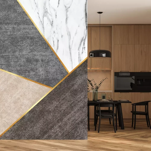 Sticker Geometrisch patroon met marmer effect