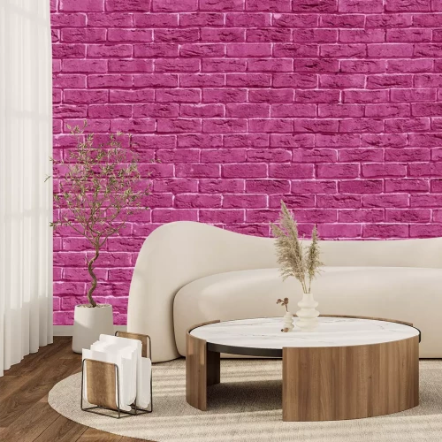Fotobehang Fuchsia bakstenen