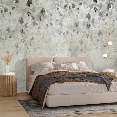 Fotobehang Olijfboom op een gestructureerde achtergrond