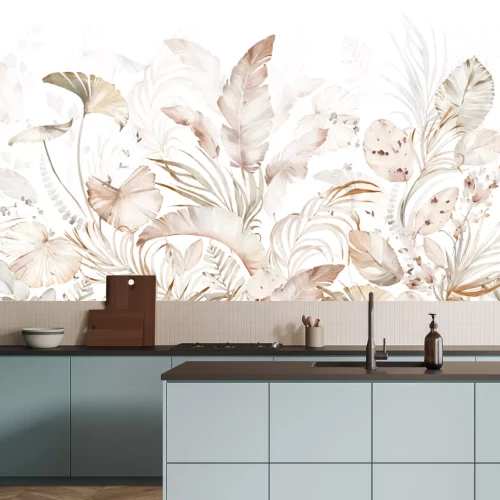 Fotobehang Subtiele tropische planten