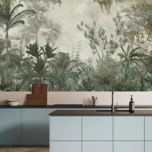 Sticker De dichte vegetatie van de equatoriale jungle