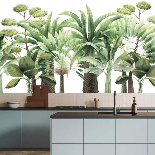 Sticker Verschillende soorten tropische bomen