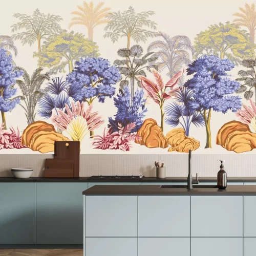 Fotobehang Tropische planten in de dichte jungle