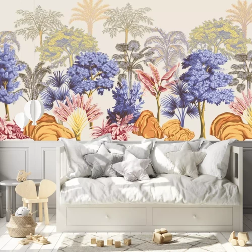 Fotobehang Tropische planten in de dichte jungle