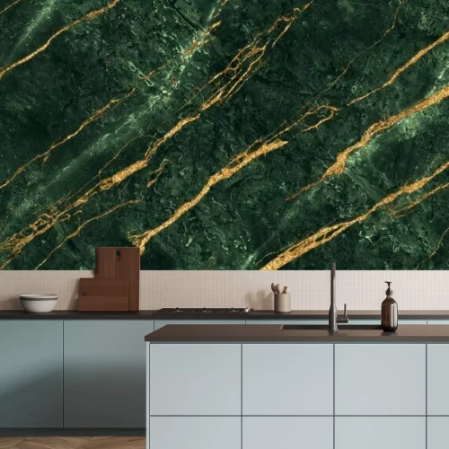 Fotobehang 3D groene gemarmerde textuur