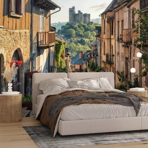 Fotobehang Een straat in een Frans dorp