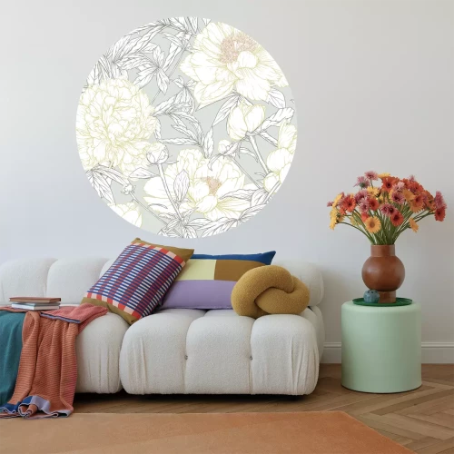 Sticker Patroon met lenteknoppen van bloemen