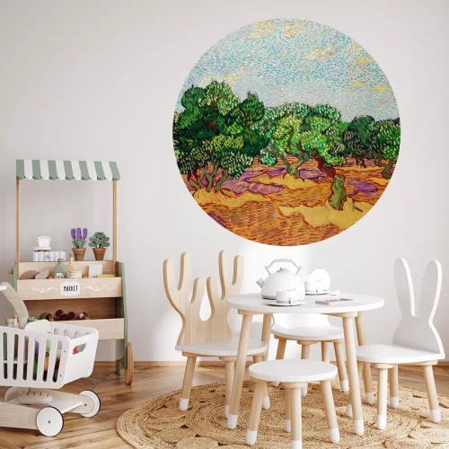 Sticker Olijfbomen in impressie van Van Gogh