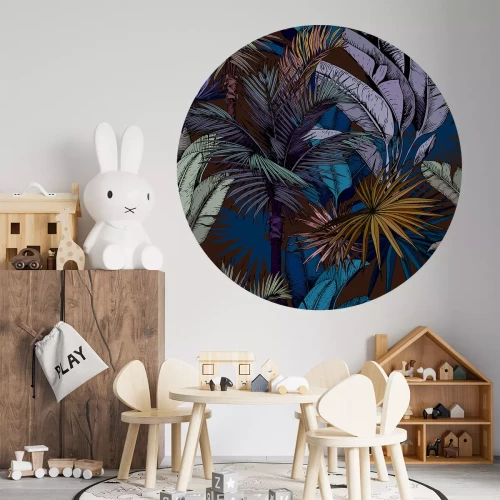 Sticker Exotische bladeren in een cirkel