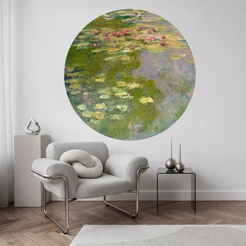 Sticker Waterlelies op een meer door Monet