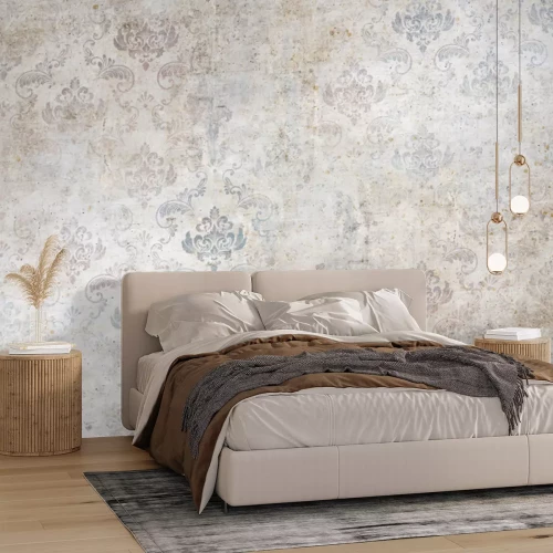 Fotobehang Ornamenten op een betonnen achtergrond in vintage stijl