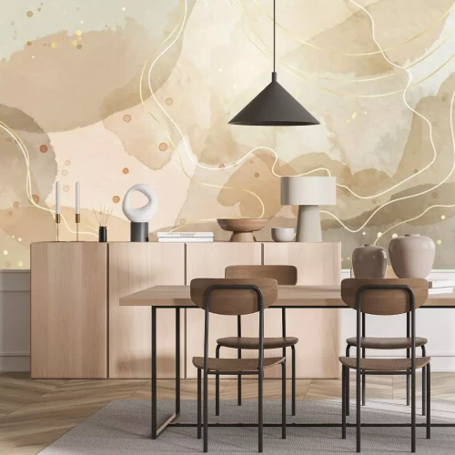 Fotobehang Stippen en vlekken in grijs en beige