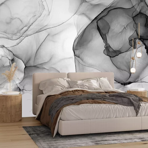 Fotobehang Monochromatische inktvlekken