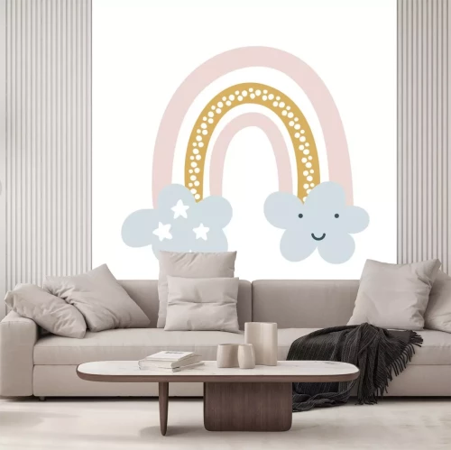 Sticker Schattige regenboog in scandinavische stijl