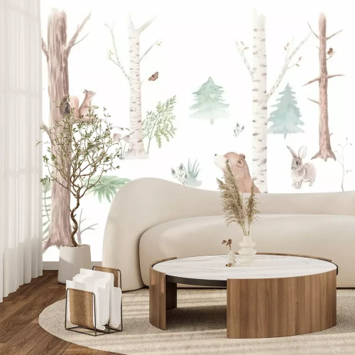 Fotobehang Bosdieren tussen de bomen