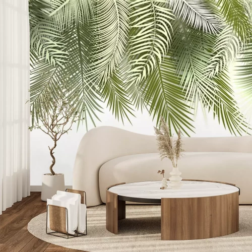 Fotobehang Exotische decoratie met vallende bladeren