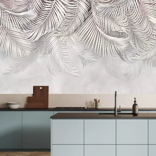 Fotobehang Tropische palmbladeren