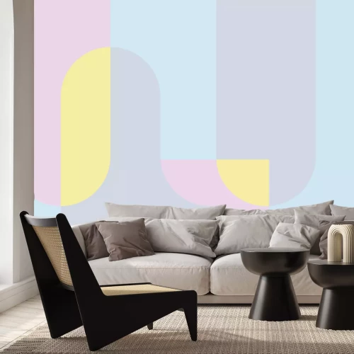 Fotobehang Pastelkleuren met blauw