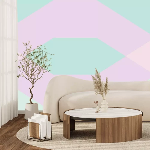 Fotobehang Pastelkleuren met groen