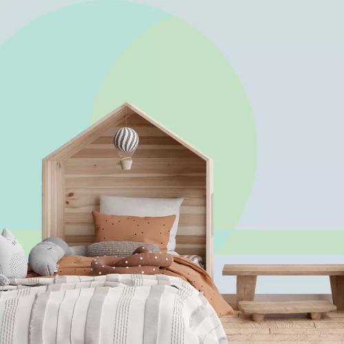 Fotobehang Wielen in pastelgroen