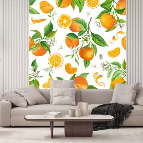 Fotobehang Sappig oranje thema