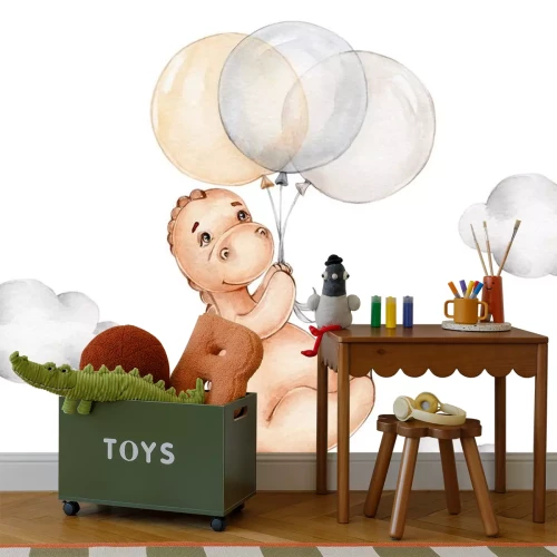 Sticker Dinosaurus met ballonnen