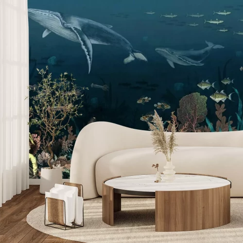 Fotobehang Vissen op de bodem van de oceaan