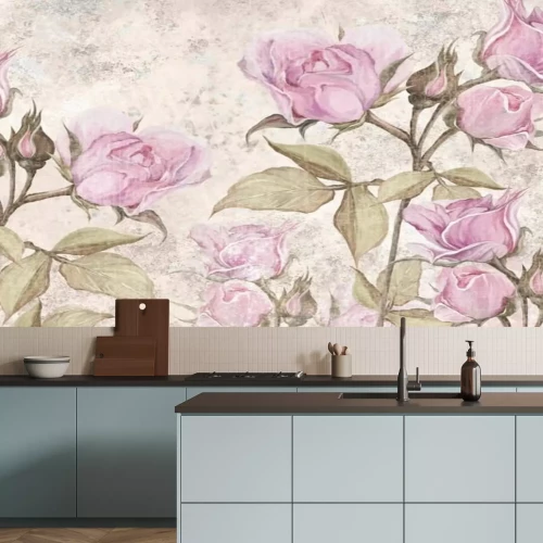 Fotobehang Retro stijl rozen