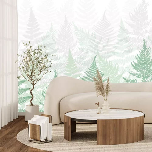 Fotobehang Varenbos in groentinten