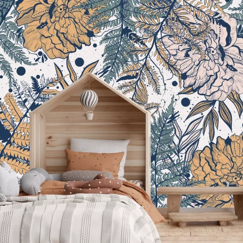 Fotobehang Plantengroei in de regen