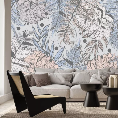 Fotobehang Varenbos in de mist