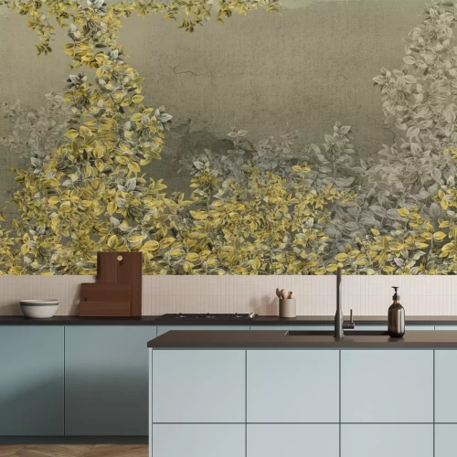 Fotobehang Takjes met bladeren