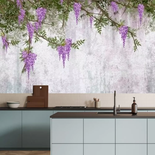 Sticker Hangende blauweregen bloemen