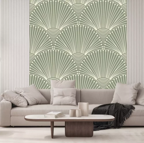 Sticker Art Deco Scallops Grid Pattern