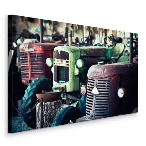 Canvas Oude, vervallen tractoren