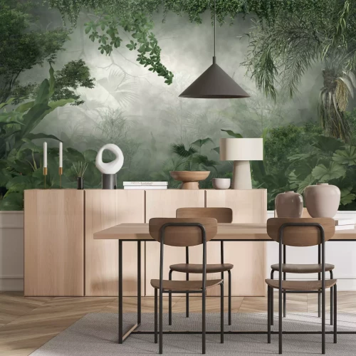 Fotobehang 3D groene jungle