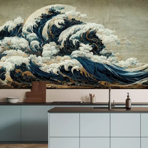 Sticker Artistieke zeegolf