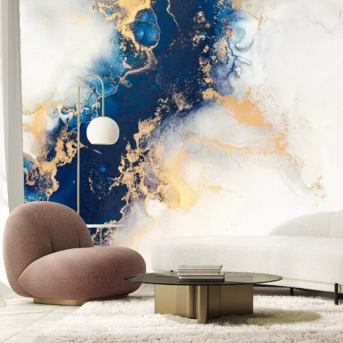 Sticker Een lint van blauw stof