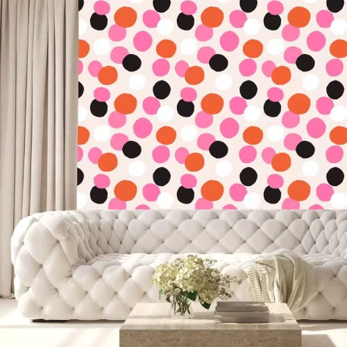 Behang Verspreide kleurrijke stippen