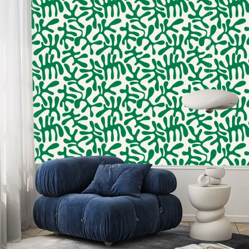 Behang Groene moderne abstractie